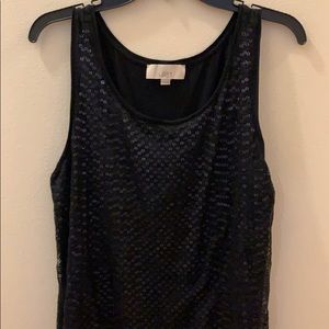 Ann Taylor Loft Sequined Tank Top with Lace XL